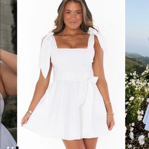 Show Me Your MuMu Claire Mini Dress in White Poplin size XL